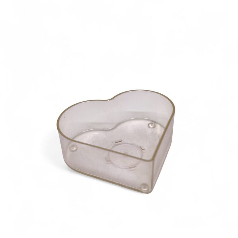 Plastic tea light candle mold - heart, 1 pc